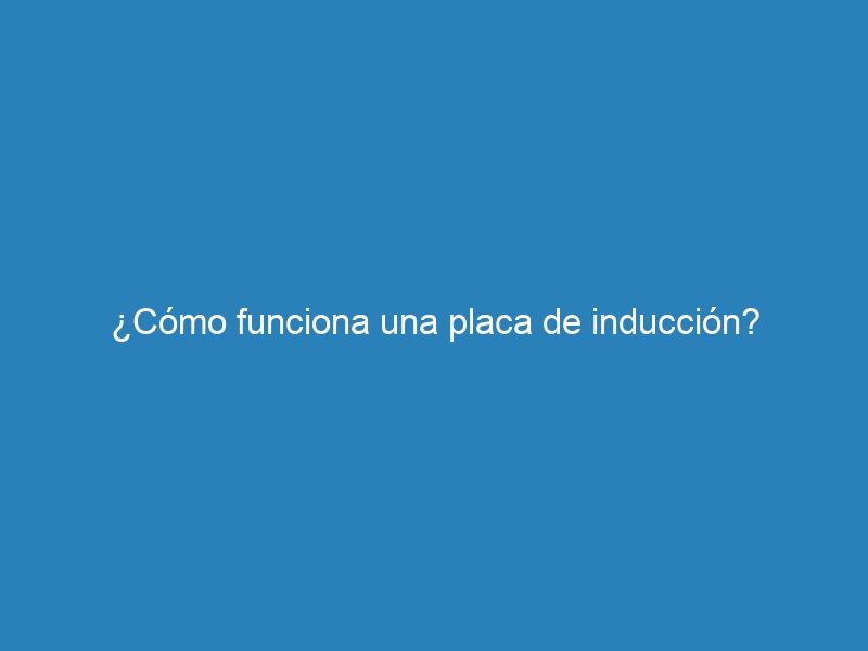 ¿Cómo funciona una placa de inducción?