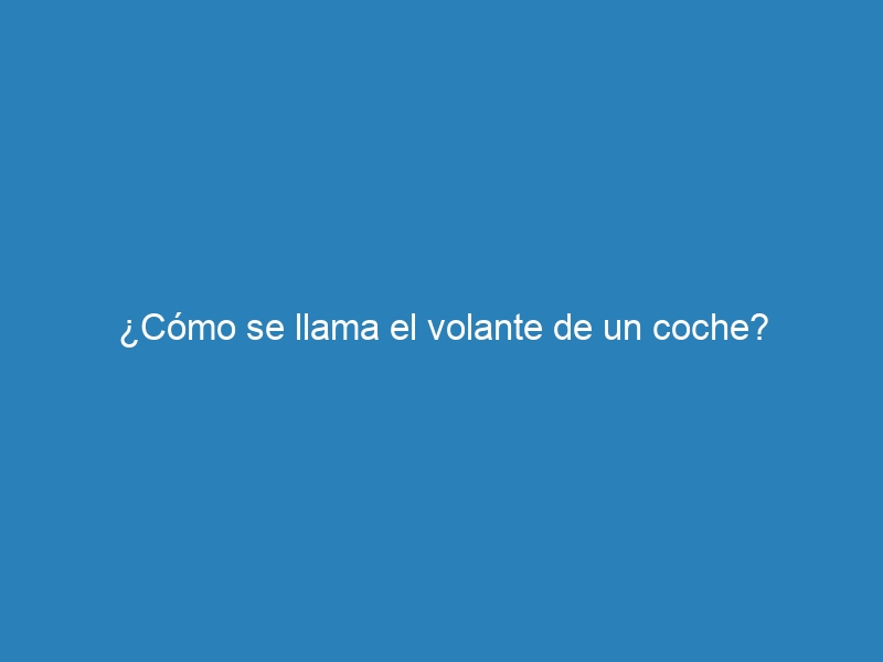 ¿Cómo se llama el volante de un coche?