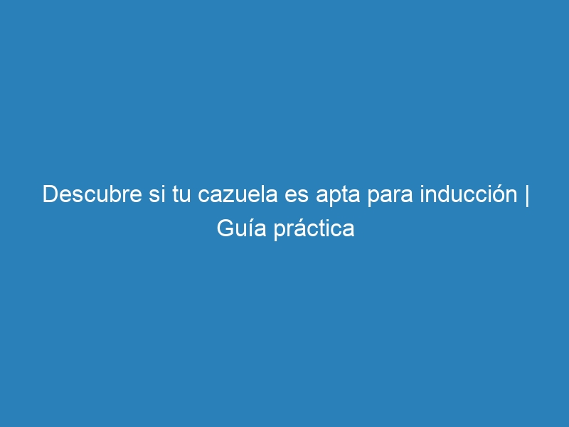 Descubre si tu cazuela es apta para inducci&oacute;n | Gu&iacute;a pr&aacute;ctica