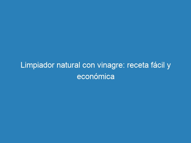 Limpiador natural con vinagre: receta f&aacute;cil y econ&oacute;mica