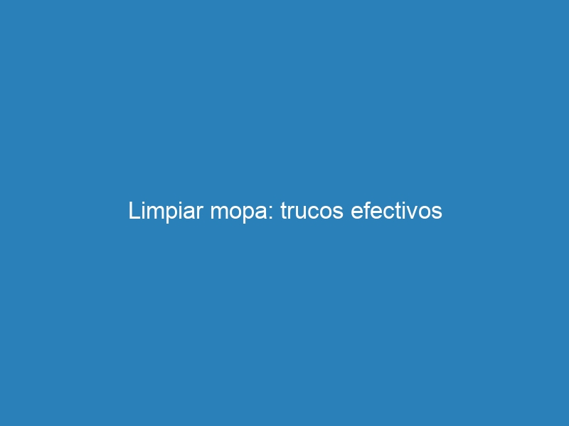 Limpiar mopa: trucos efectivos