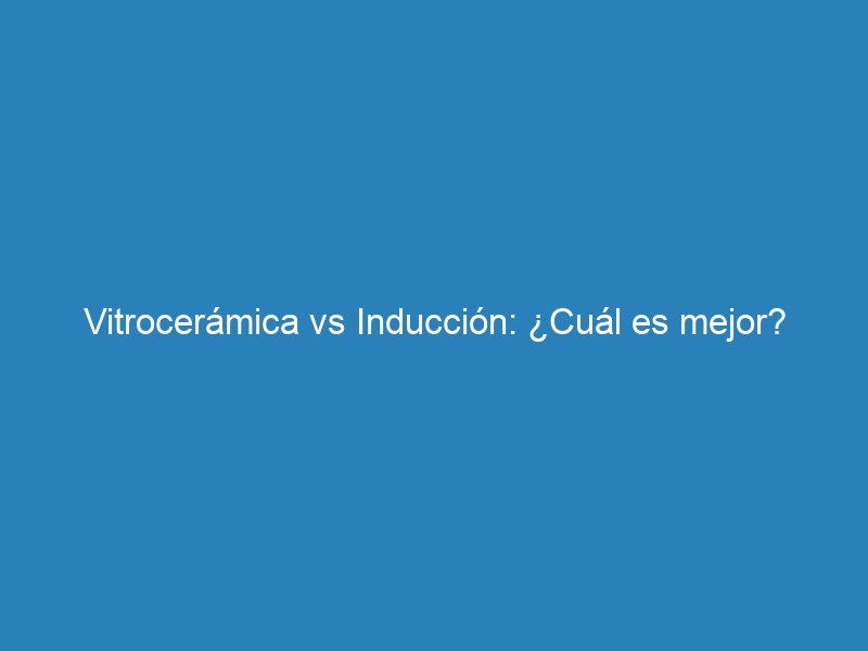 Vitrocer&aacute;mica vs Inducci&oacute;n: &iquest;Cu&aacute;l es mejor?